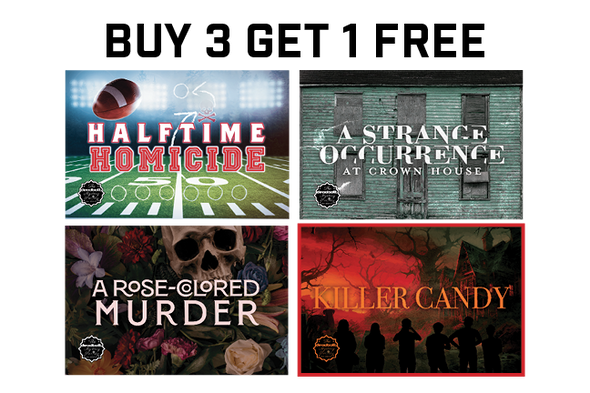 BUY 3 GET 1 FREE (Halftime Homicide, A Strange Occurrence at Crown House, A Rose-Colored Murder, Killer Candy)