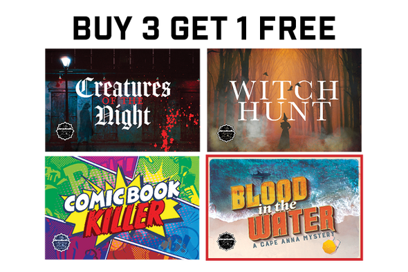 BUY 3 GET 1 FREE (Creatures of the Night, Witch Hunt, Comic Book Killer, Blood in the Water)